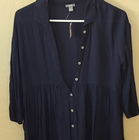 AERIE Navy Blue Blouse - Picture 8 of 8